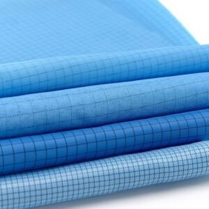 0.25 CM Polyester Flame Retardant Plaid Antistatic Fabric